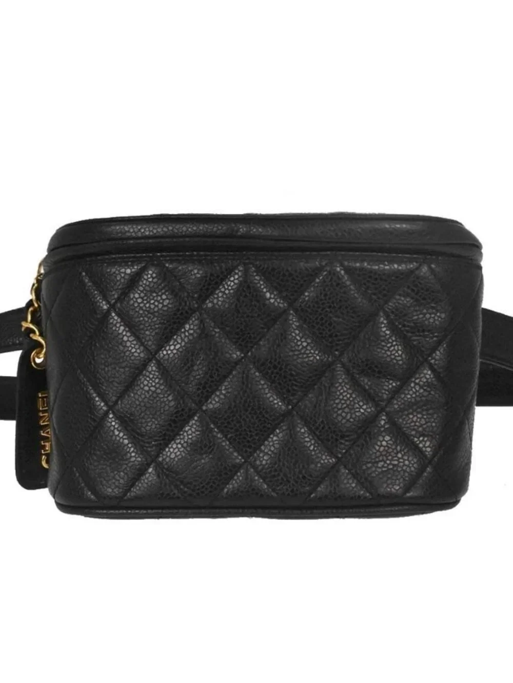 Chanel Black Calfskin Waist Bum Bag #80/32 168605